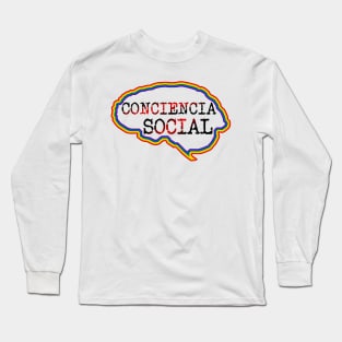 Cerebro con pensamiento de Conciencia Social Long Sleeve T-Shirt